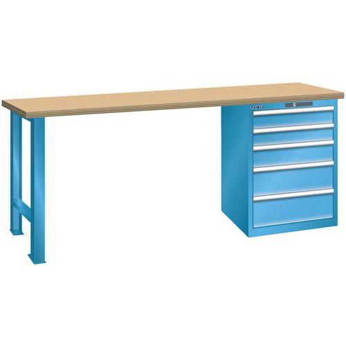 Établis Bleu Clair 1500x700x890 Cap. 1500kg Et 5 Tir. 75kg