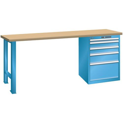 Établis Bleu Clair 2000x700x840 Cap. 800kg Et 5 Tir. 75kg