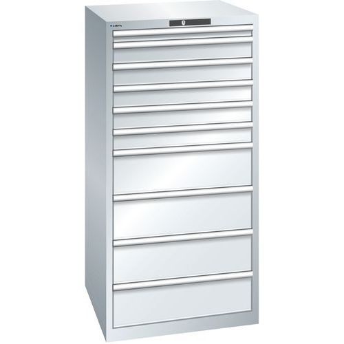 Armoire Gris Clair 717x725x1450 Avec 10 Tir. 75kg