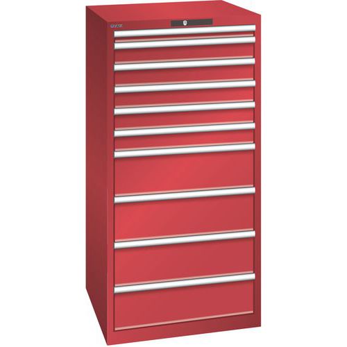 Armoire Rouge 717x725x1450 Avec 10 Tir. 75kg _ 78.313.070