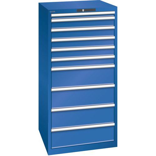 Armoire Bleu Sécu. 717x725x1450 Avec 10 Tiroirs 75kg