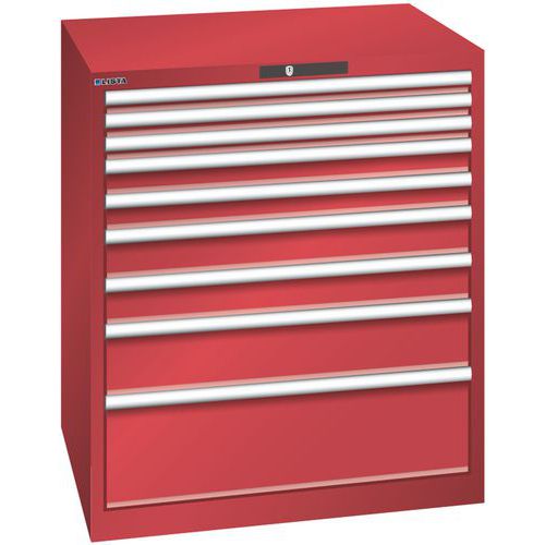 Armoire Rouge 870x725x1000 Avec 9 Tir. 200kg _ 78.704.070