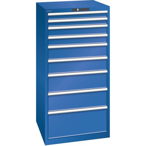 Armoire Bleu Sécu. 717x725x1450 Avec 9 Tiroirs 200kg
