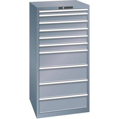 Armoire Gris 717x725x1450 Avec 10 Tiroirs 200kg _ 14.512.050