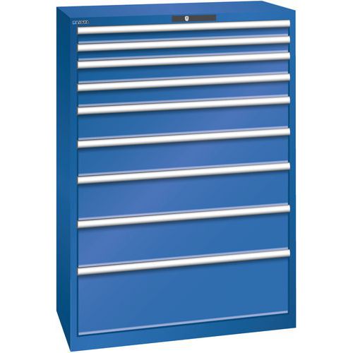 Armoire Bleu Sécu. 1023x572x1450 Avec 9 Tiroirs 75kg