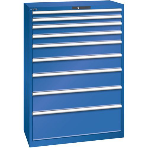 Armoire Bleu Sécu. 1023x572x1450 Avec 9 Tiroirs 200kg