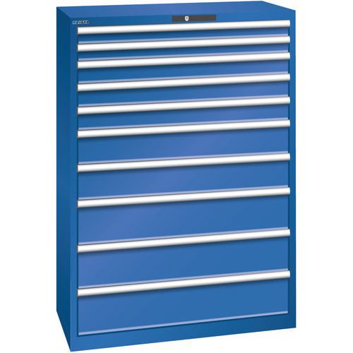 Armoire Bleu Sécu. 1023x572x1450 Avec 10 Tiroirs 200kg
