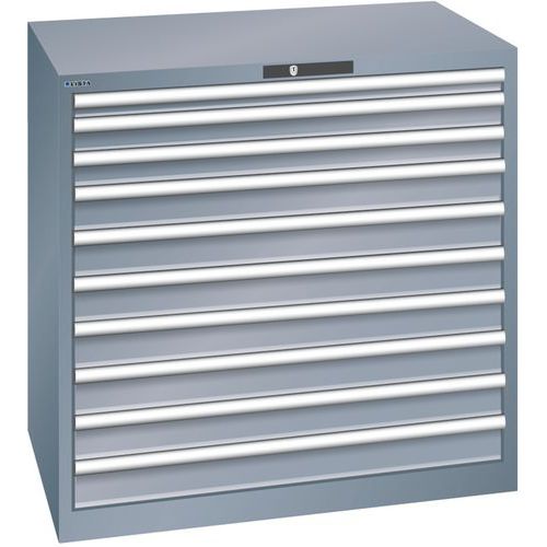 Armoire Gris 1023x725x1000 Avec 10 Tiroirs 75kg _ 14.514.050