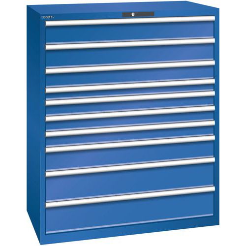 Armoire Bleu Sécu. 1193x725x1450 Avec 10 Tiroirs 200kg