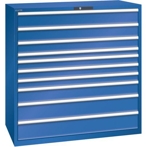 Armoire Bleu Sécu. 1431x725x1450 Avec 10 Tiroirs 200kg