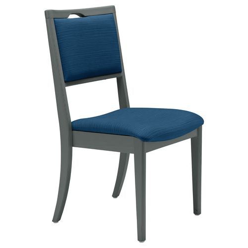 Chaise Ginkgo Pétrole - Structure Hêtre Anthracite