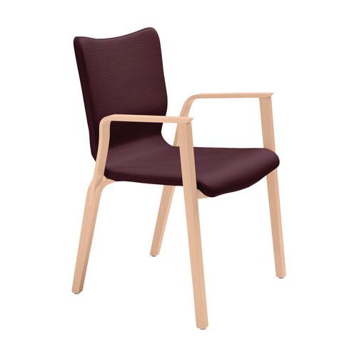 Sunset Creation - Fauteuil Bridge Flexy Ginkgo Quetsche - Assise et Dossier Violet - Structure Hêtre Bouleau - Usage Collectivité - M1