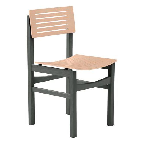 Chaise Eole 4 Pieds - Hêtre Bouleau - Hêtre Anthracite