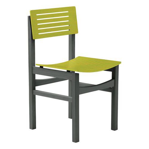 Chaise Eole 4 Pieds - Hêtre Mangue - Hêtre Anthracite