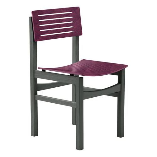 Chaise Eole 4 Pieds - Hêtre Prune - Hêtre Anthracite