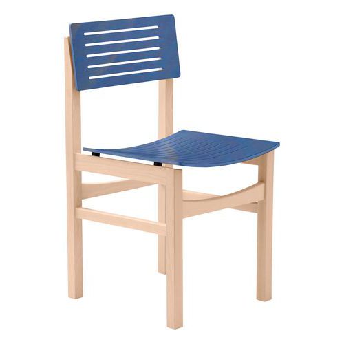 Chaise Eole 4 Pieds - Hêtre Grand Bleu - Hêtre Bouleau