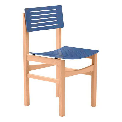 Chaise Eole 4 Pieds - Hêtre Grand Bleu - Hêtre Naturel