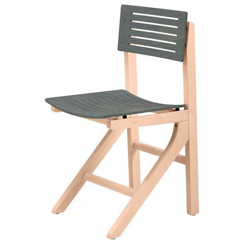 Chaise Eole Ast - Hêtre Anthracite - Structure Hêtre Bouleau