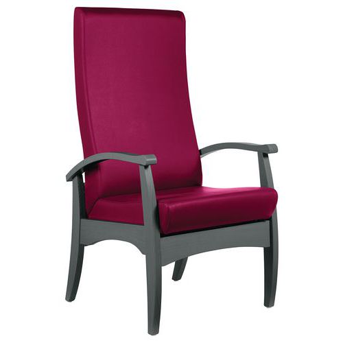 Sunset Creation - Fauteuil de repos Realty Ginkgo - Rouge Foncé Anthracite Hêtre - 120kg Max - 5 Ans Garantie