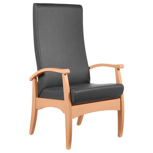 Sunset Creation - Fauteuil de repos Realty Ginkgo Gris Foncé Hêtre - Confort & Sécurité M1 - 120kg