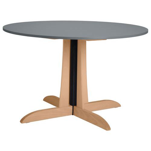 Table Mikado Ø120 Cm Stratifié Abs - Gris/naturel