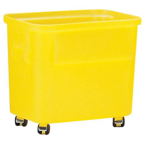 Bac Ercobox Roulettes 150L Jaune - Polyéthylène - Usage Alimentaire - Recyclable