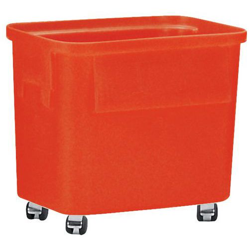 Bac Ercobox 75L Rouge avec Roulettes - Polyéthylène Alimentaire - Idéal Transport