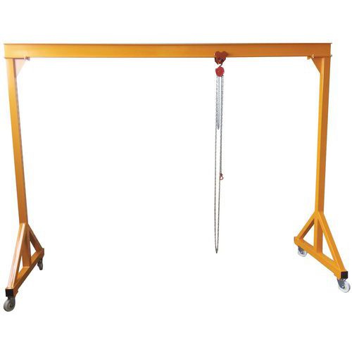 Hadef - Pack Portique Atelier Chariot Palan - Capacité 1000 kg - Portée 4m - Levage Robuste et Sécurisé