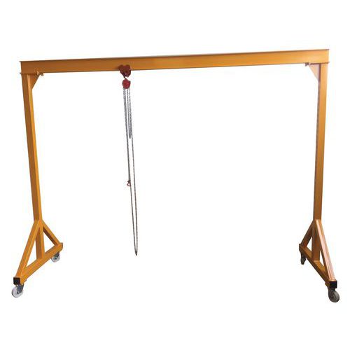 Pack portique d'atelier + chariot + palan 1600kg - Hadef