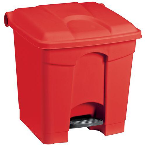 Poubelle Agroalimentaire Plastique à Pédale 30 L Coloris Rouge