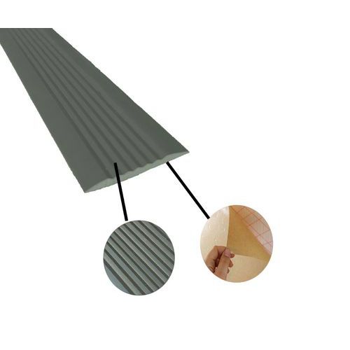 Wattelez - Nez de marche plat souple autoadhésif - Gris - 3000mm x 52mm - Antidérapant et Durable