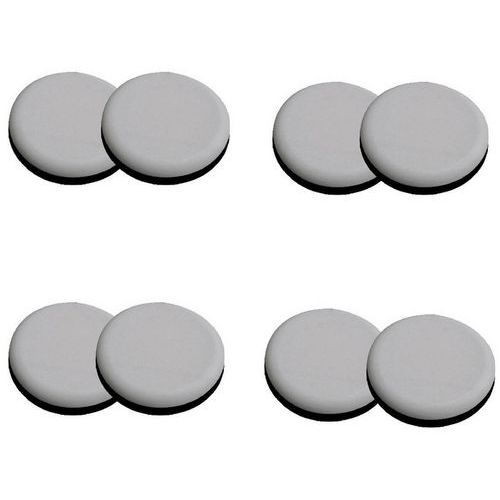 Wattelez - Lot de 8 patins glissants intérieur D.155mm Ép.12mm - Gris Clair - TPE - Mobilier d'atelier