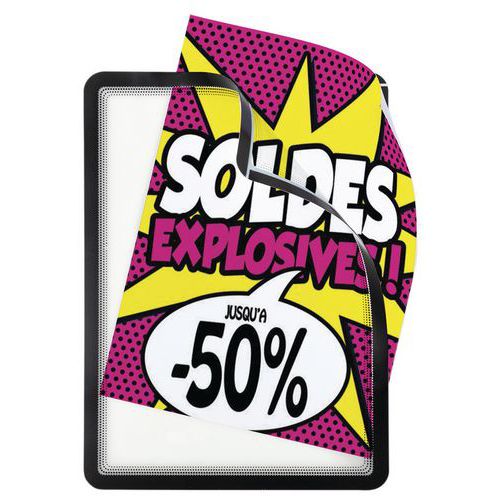 Pochette-cadre D’affichage Pour Vitre Magneto Noir
