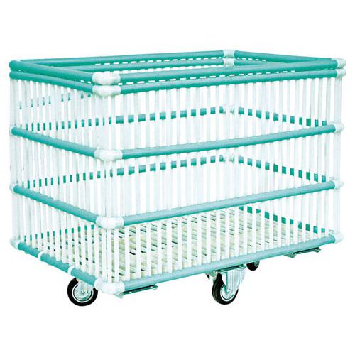Sclessin Fonction Linge - Chariot à linge 360L Vert Polypropylène - 3 sacs - Roues pivotantes - Livré monté