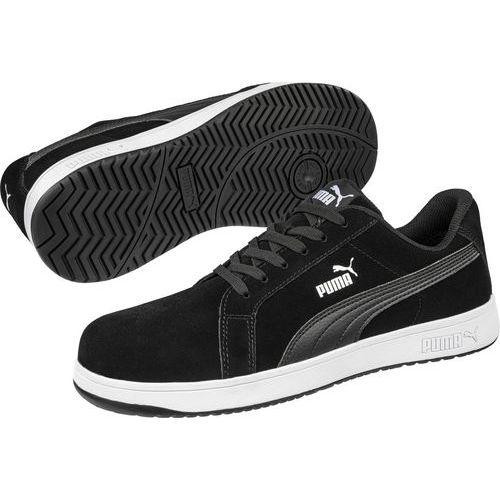 Puma - Chaussure de sécurité ICONIC BLACK LOW S1PL - Noir - Pointure 43 - Non métallique - Antistatique - Mixte