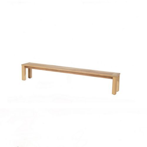 Banc Petra 180 cm - Assise et Piètement Iroko - 3 Places - Bois Exotique - Usage Collectivité - Intérieur/Extérieur