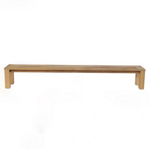 Banc Petra 240 cm - Assise et Piètement Iroko - 4 Places - Bois Exotique - Usage Collectivité - Intérieur/Extérieur