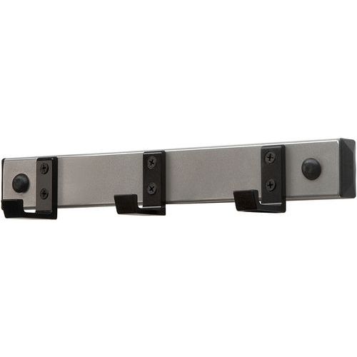 Porte-manteau Hiq 3 Crochets Noir/gris Aluminium