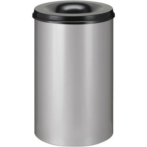 Poubelle à Papier Anti-feu 110l Gris Aluminium