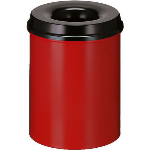Poubelle Anti-feu 15l Rouge/noir