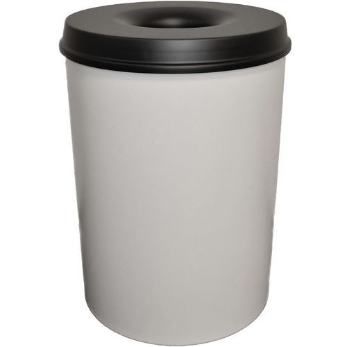 Poubelle Anti-feu 30l Gris/noir