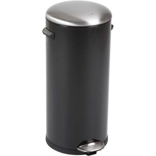 Belle Deluxe 30 L Poubelle À Pédale Noir/inox Mat