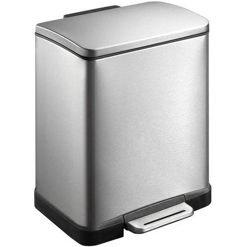 ▷ Poubelle rectangulaire Recycler avec ouverture à pédale en aluminium  peint en blanc 20L Emuca