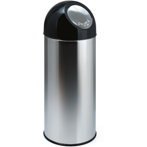 Poubelle Bullet Avec Liner 55l Inox/noir
