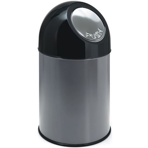 Poubelle Bullet Avec Liner 30l Gris Métallisé