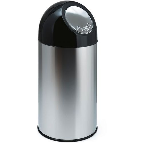 Poubelle Bullet Avec Liner 40l Inox/noir