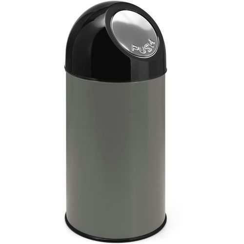 Poubelle Bullet Avec Liner 40l Gris Métallisé