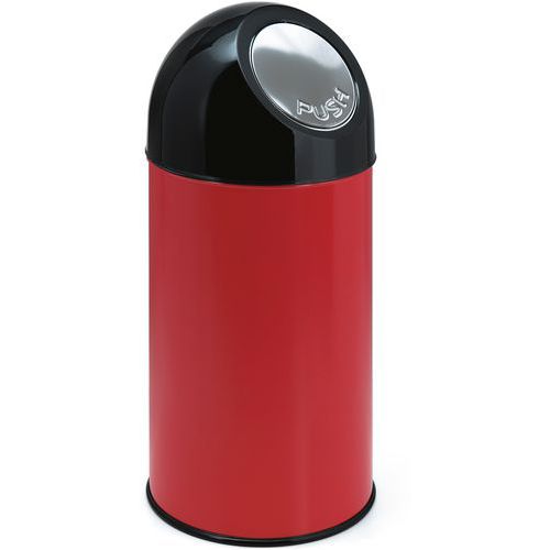 Poubelle Bullet Avec Liner 40l Rouge/noir