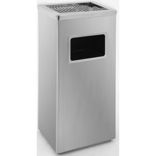 Poubelle-cendrier 145l Inox Mat