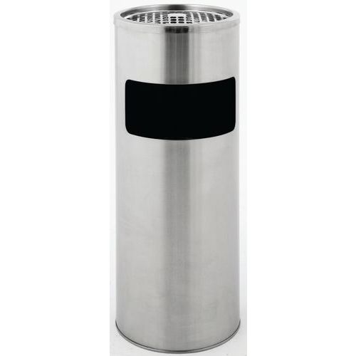Poubelle-cendrier Ronde 125l Inox Mat